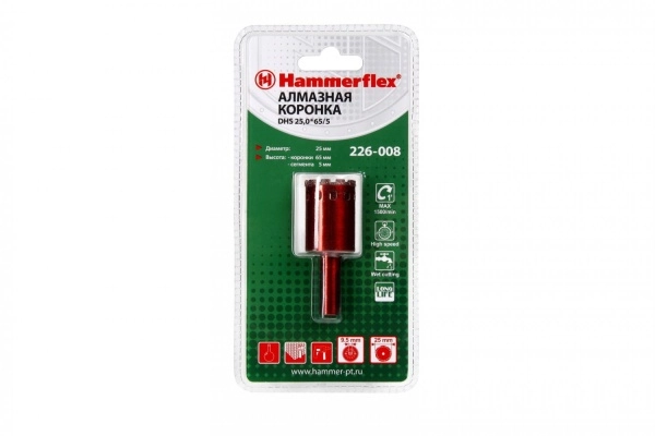 Коронка алмазная DHS 25.0*65/5