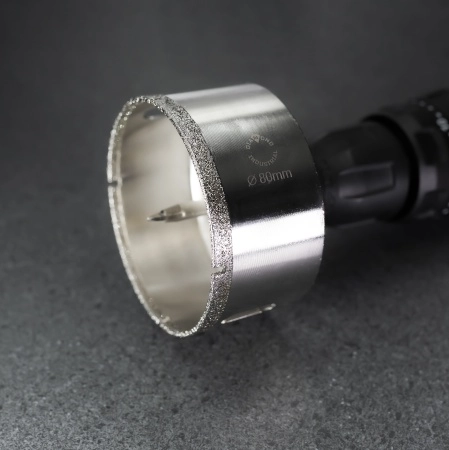 Алмазная коронка по керамограниту, плитке, кафелю 80 мм с центром Diamond Industrial