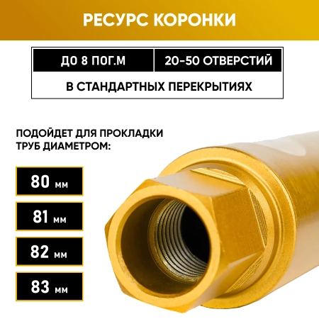 Коронка алмазная 1 1/4" 083/400/8 сегм. по бетону Golden Dragon
