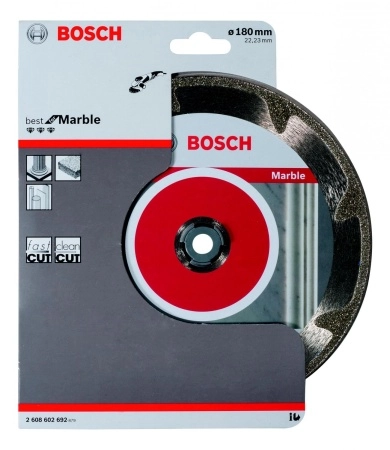 Круг алмазный BOSCH BEST FOR MARBLE (2608602692) Ф180х22мм по кирпичу