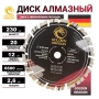 Диск алмазный по бетону 230 мм Golden Dragon. Высота сегмента 12 мм, для болгарки (УШМ) 22,23 х 2,6