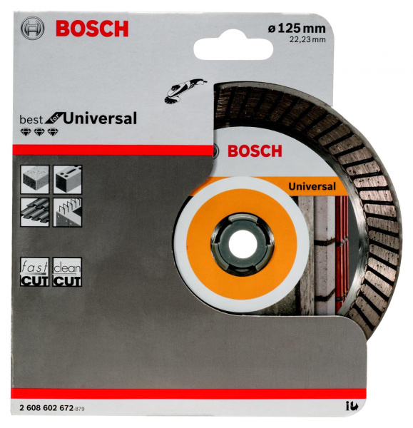 Круг алмазный BOSCH BEST FOR UNIVERSAL TURBO (2608602672) Ф125х22мм универсальный