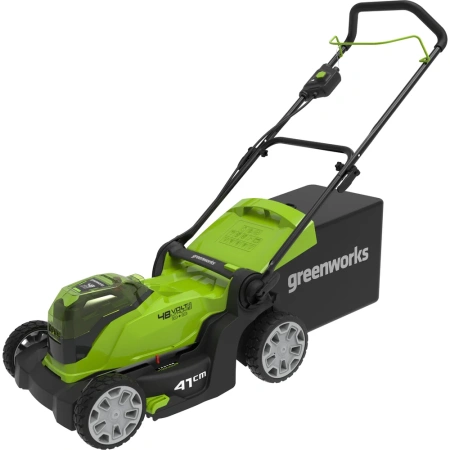 фото аккумуляторная газонокосилка greenworks g24x2lm41